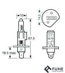 12V H1 55W FAR VE SİS AMPULÜ STANDART R448