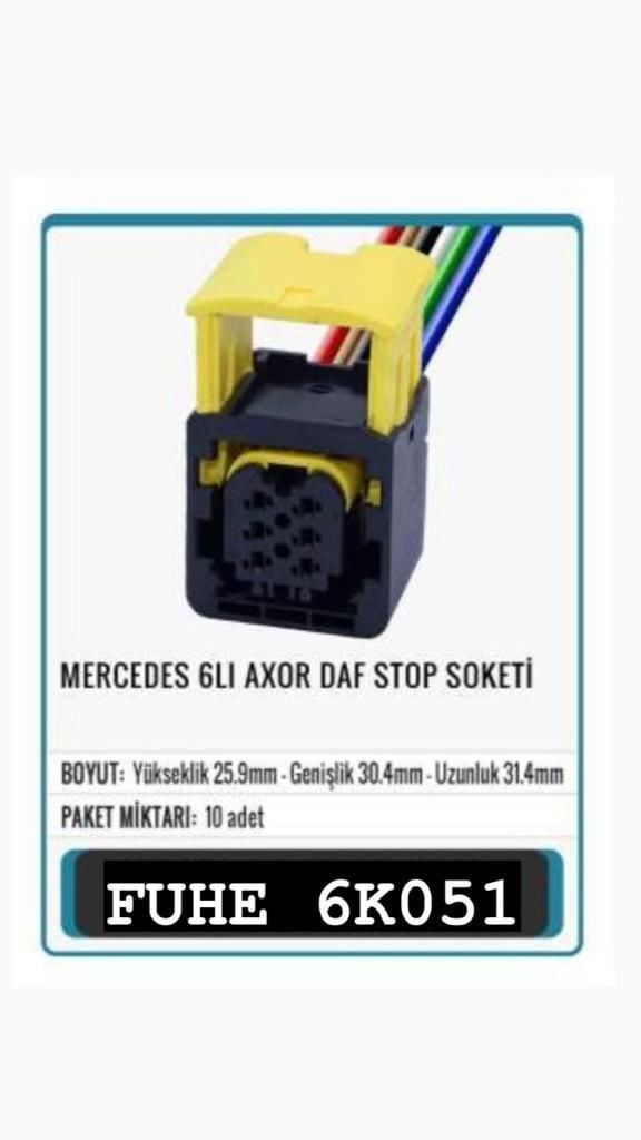 6K051 MERCEDES 6LI AXOR DAF STOP SOKETİ