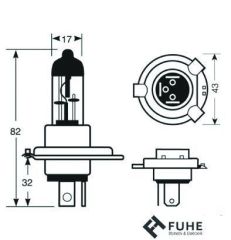 12V H4 60/55W FAR AMPULÜ STANDART TIRNAKLI   R472