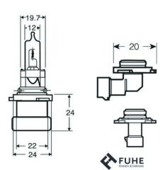 HB3A 12V PLASTİK DÜZ SOKETLİ STANDART  R9005XS