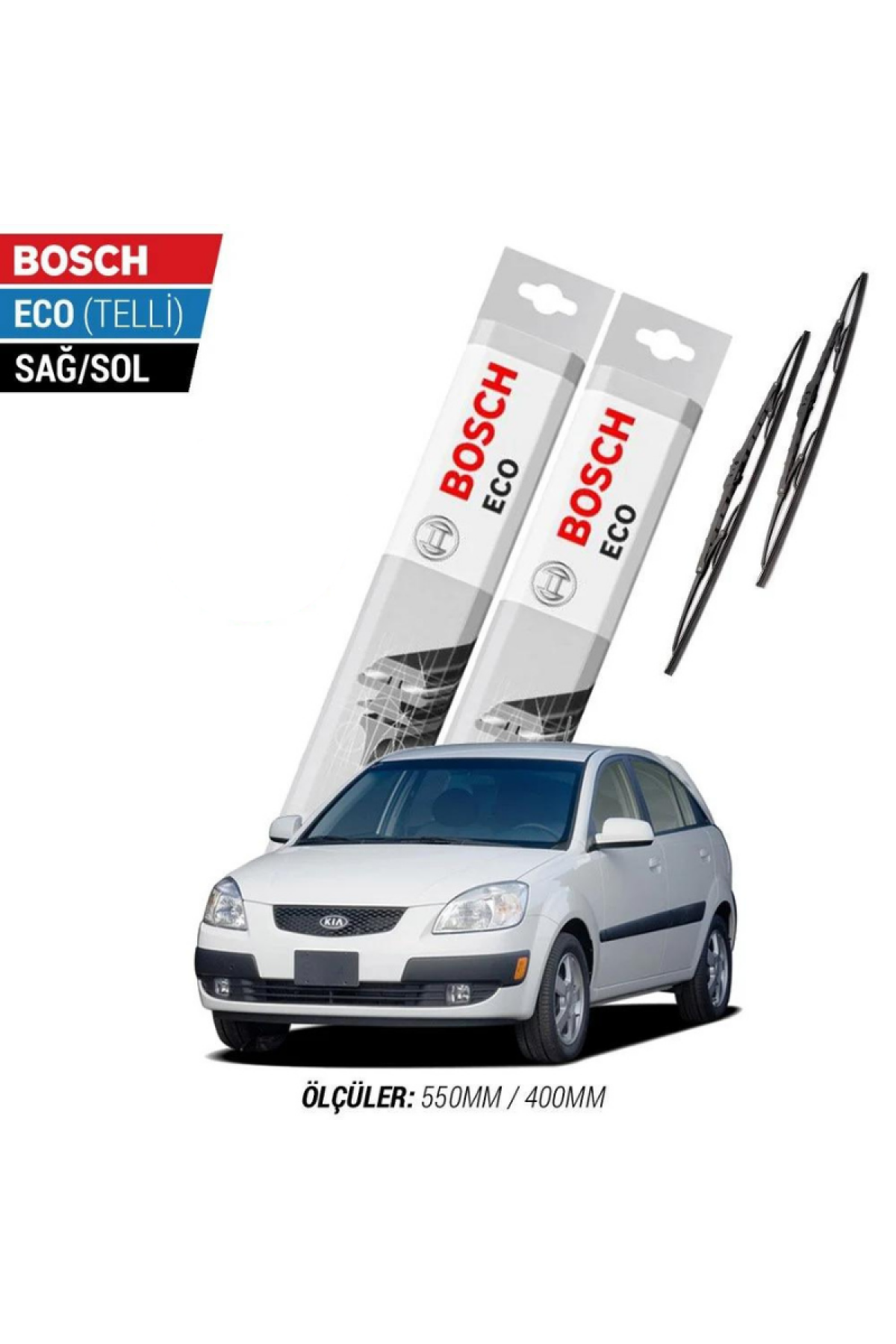 Kia Rio 2006 Model Silecek Takımı Bosch Eco (Telli)