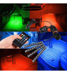 Araç İçi Ayak Altı Led Sese Duyarlı RGB 12 Led Kumandalı