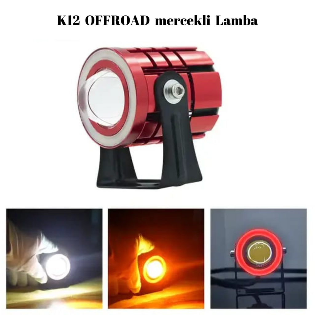 k12 mercekli led Mini sürüş işık LED projektör Lens yardımcı spot lamba 1 adet