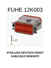 12K003 DEUTSCH SOKET KABLOSUZ DEMONTE