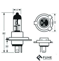 12V H4 60/55W FAR AMPULÜ STANDART TIRNAKLI   R472