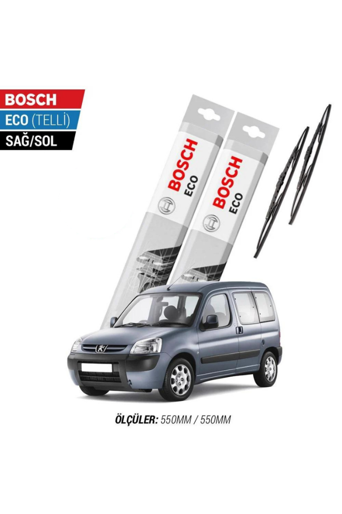 Peugeot Partner 2002 Model Silecek Takımı Bosch Eco (Telli)
