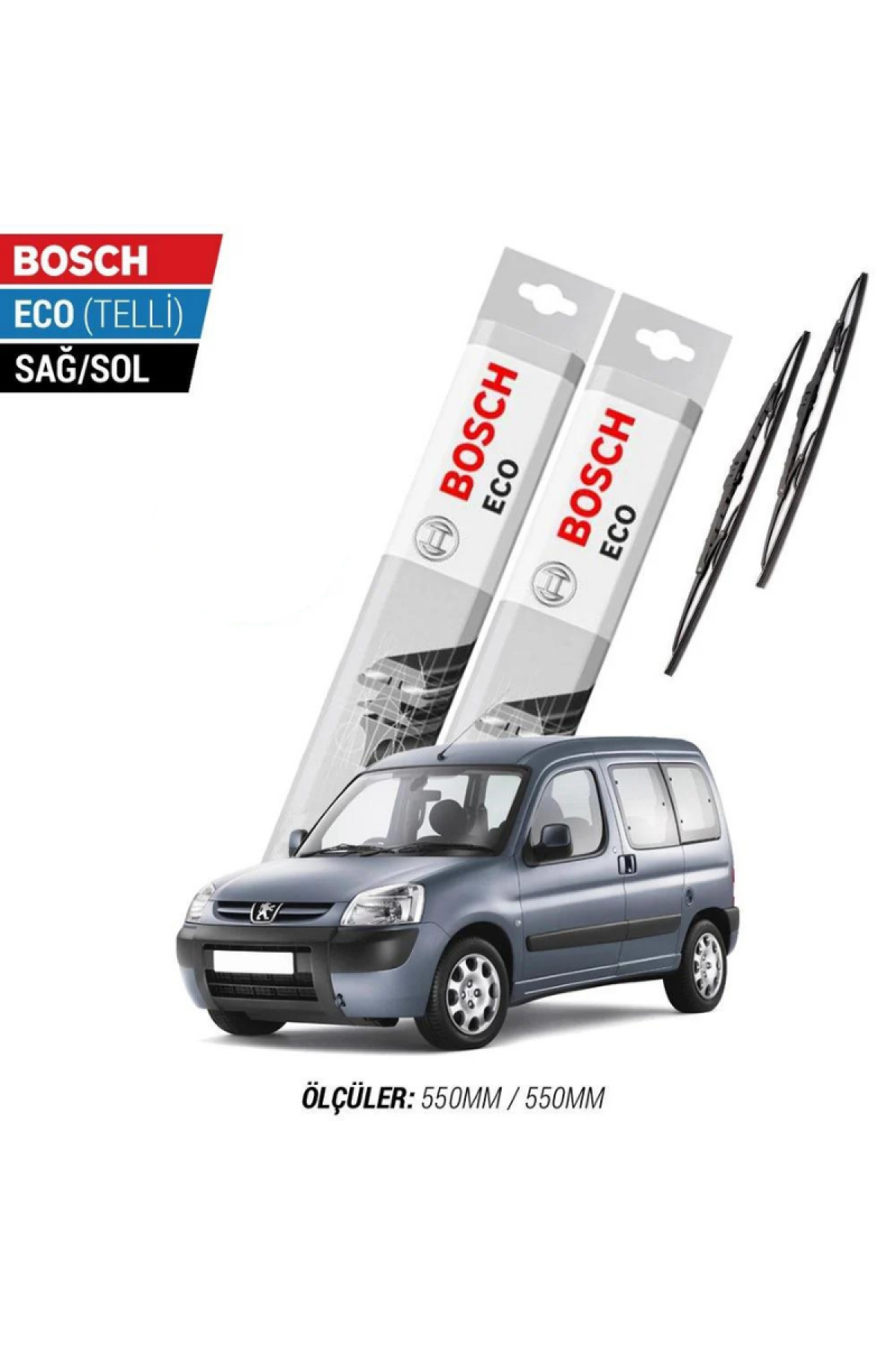 Peugeot Partner 2003 Model Silecek Takımı Bosch Eco (Telli)