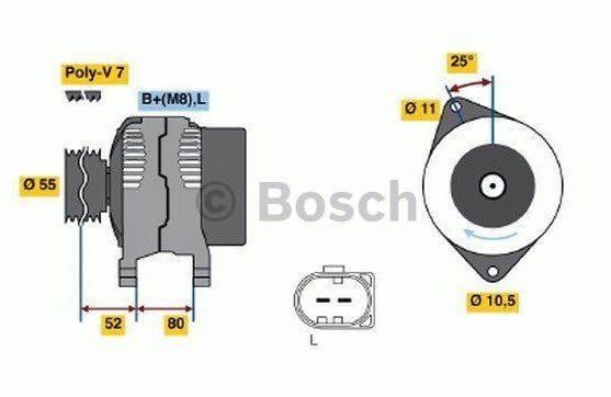 ALTERNATOR 14V 140A FIAT DUCATO 02-, IVECO DAILY 06-, KARSAN J10-1986A00531