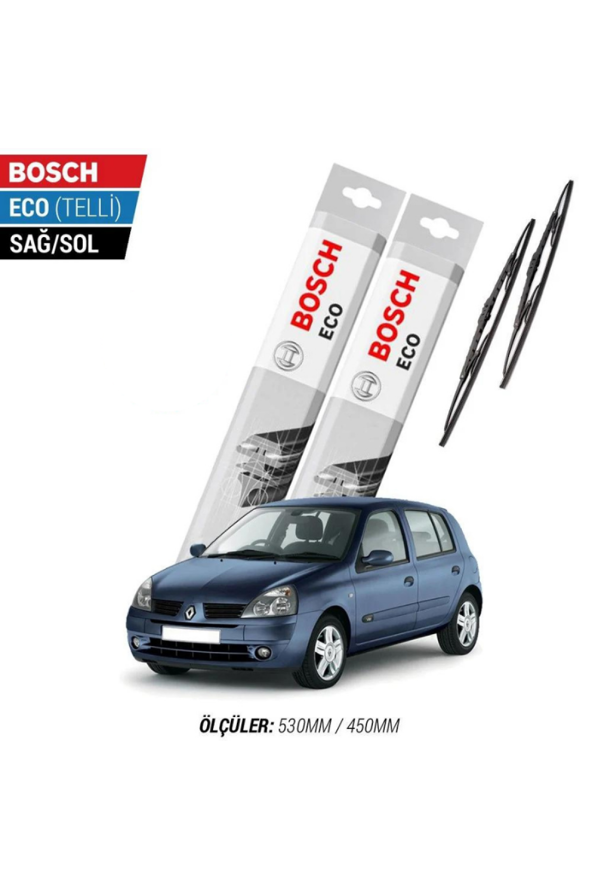 Renault Clio 2 2001 Model Silecek Takımı Bosch Eco (Telli)