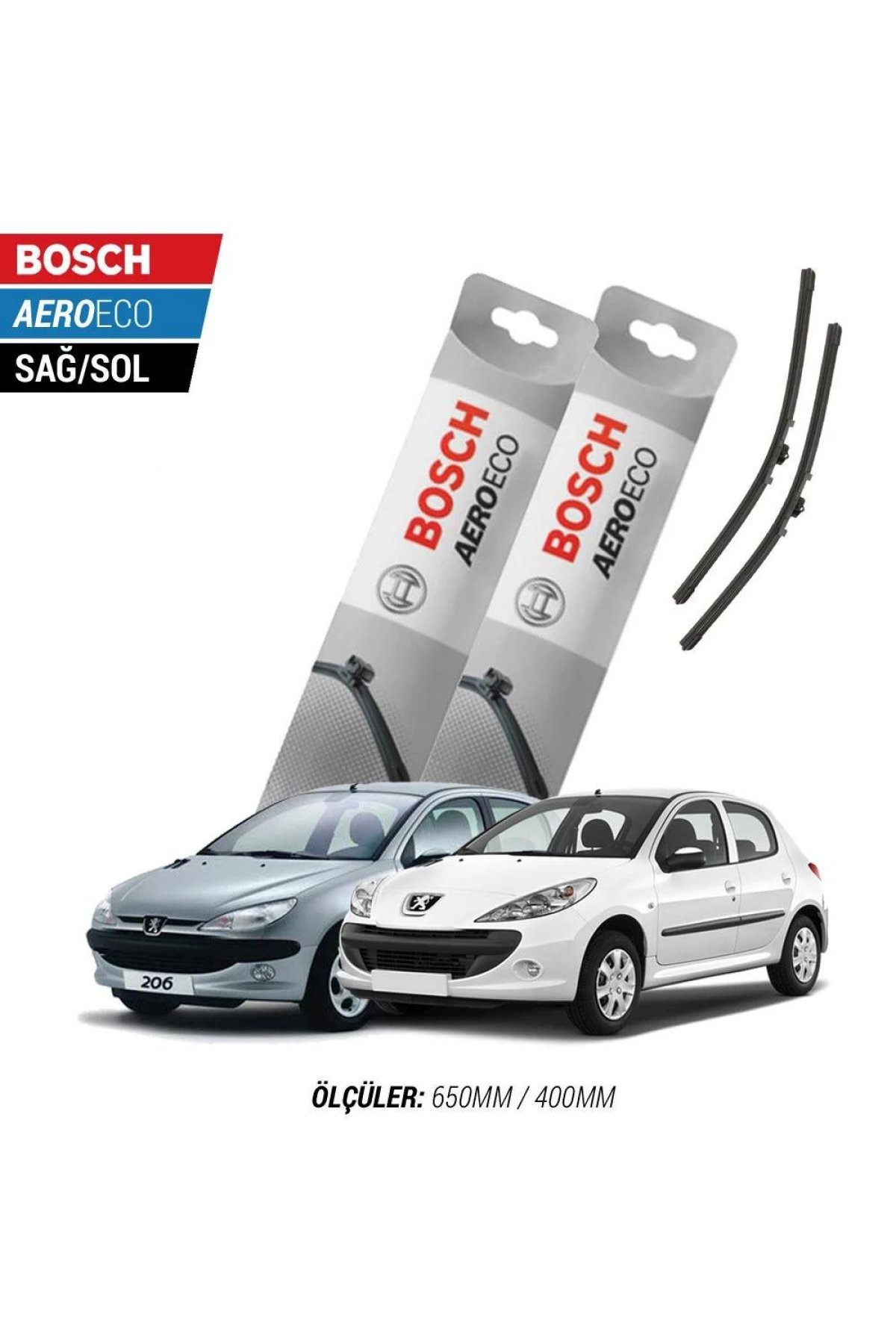 Peugeot 206 / 206+2013 Model Bosch Aeroeco Muz Silecek Takımı