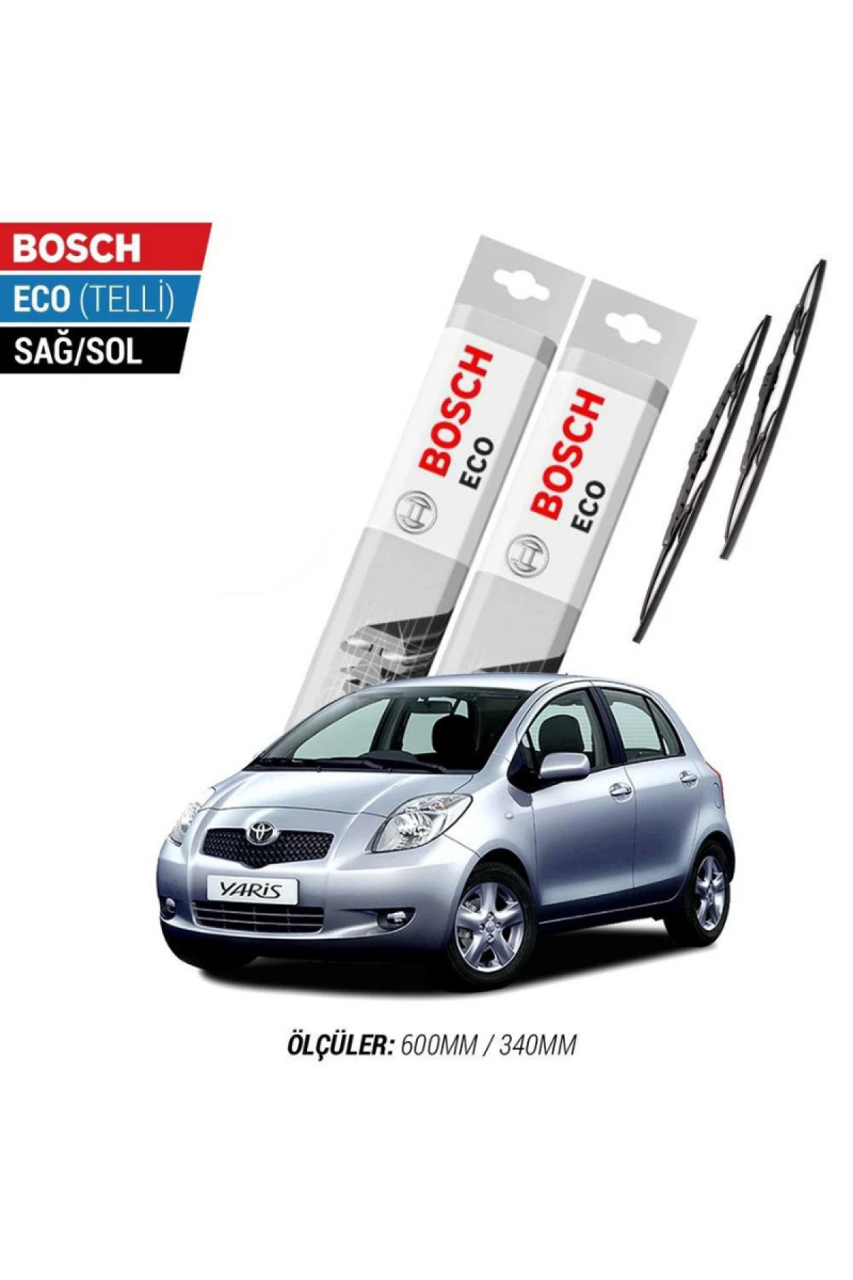 Toyota Yaris 2009 Model Silecek Takımı Bosch Eco (Telli)