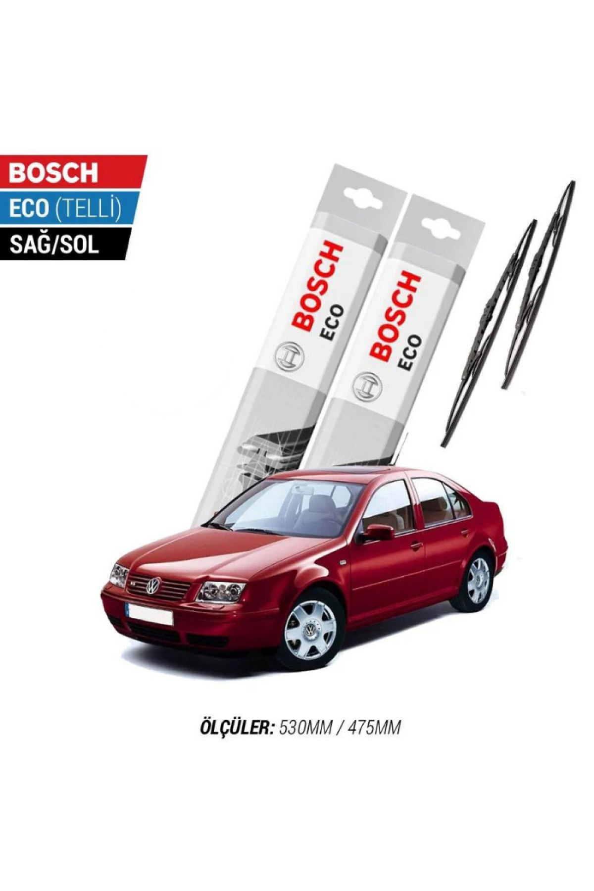Volkswagen Bora 2000 Model Silecek Takımı Bosch Eco (Telli)