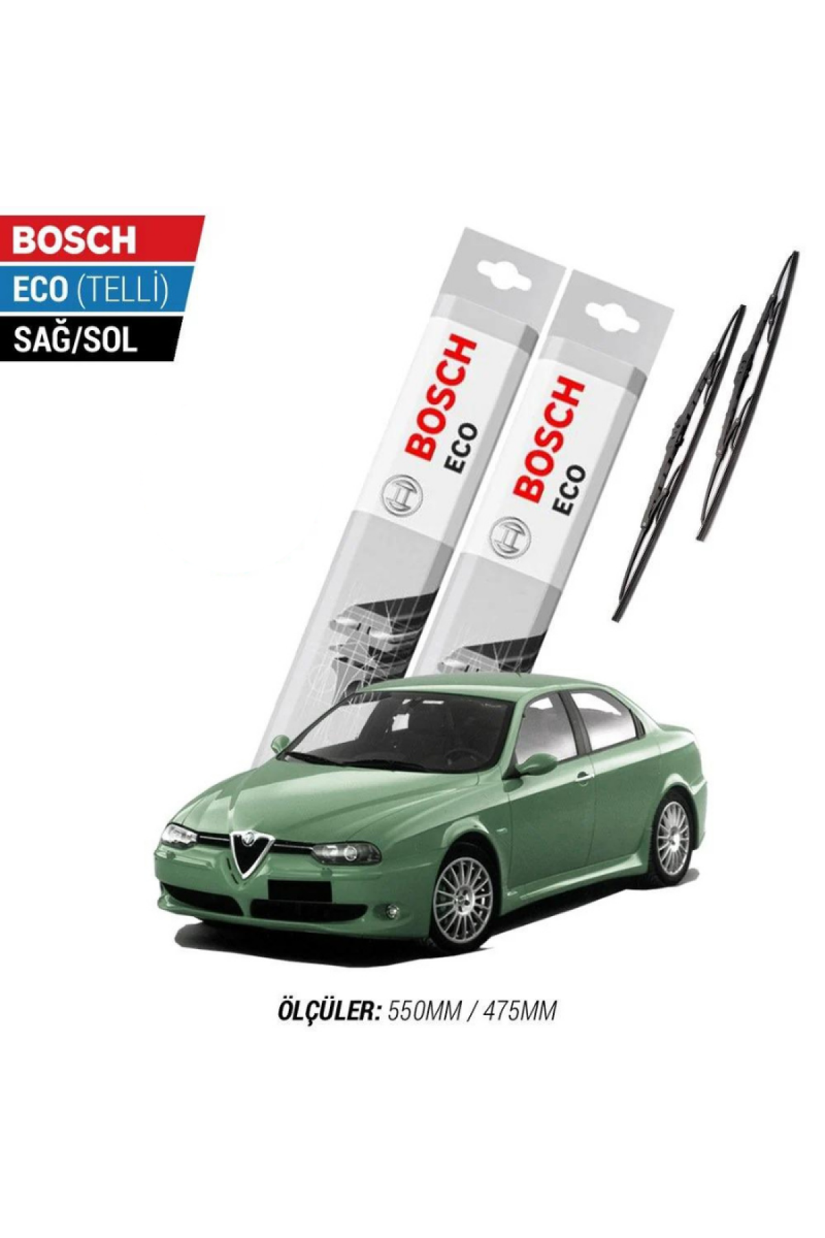 Alfa Romeo 146 1996 Model Silecek Takımı Bosch Eco (Telli)