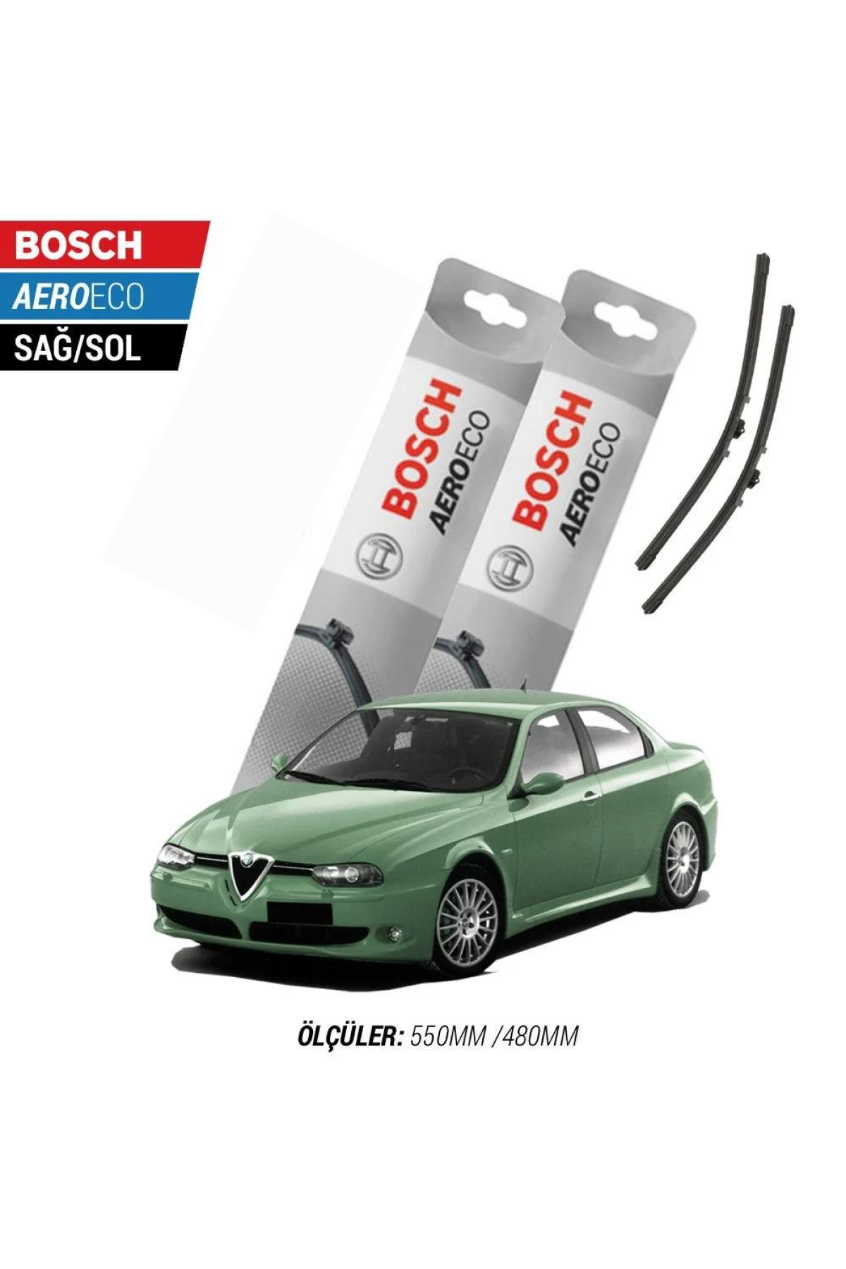 Alfa Romeo 146 1999 Model Bosch Aeroeco Muz Silecek Takımı