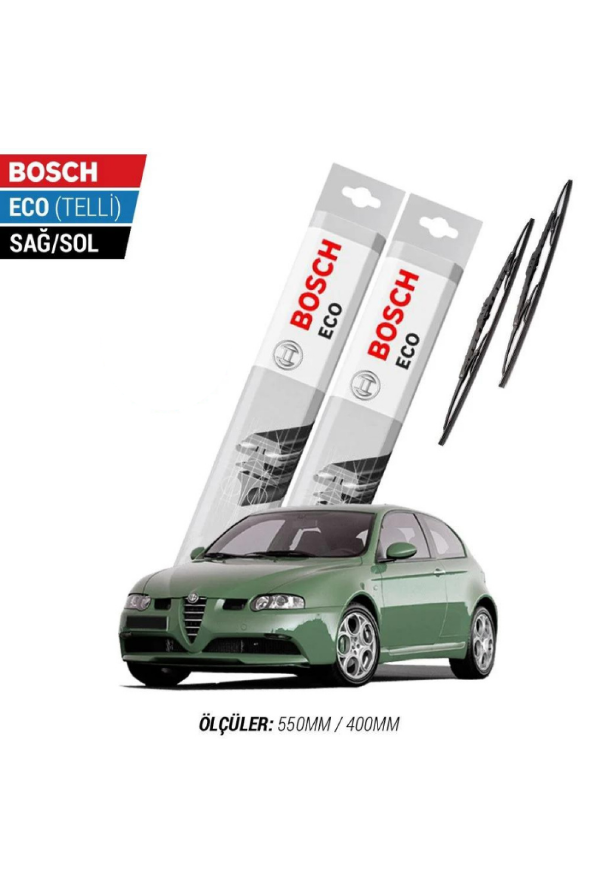 Alfa Romeo 147 2002 Model Silecek Takımı Bosch Eco (Telli)