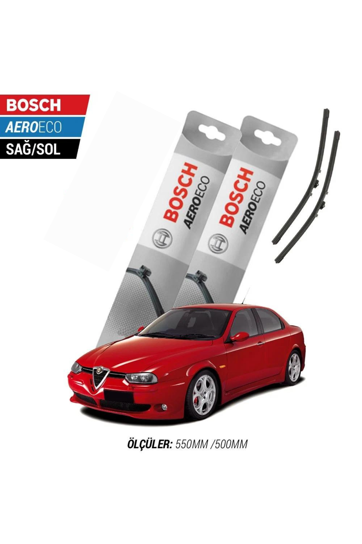 Alfa Romeo 156 2005 Model Bosch Aeroeco Muz Silecek Takımı
