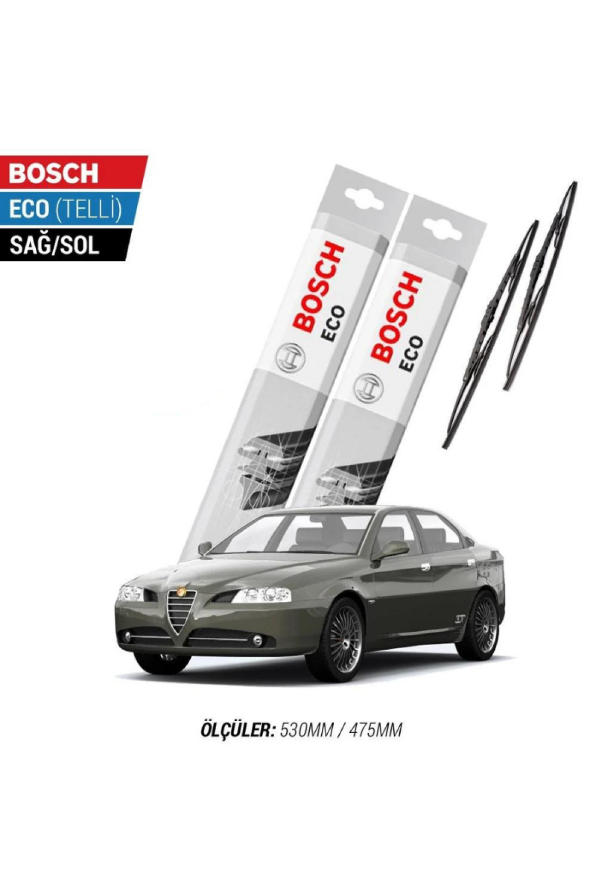 Alfa Romeo 166 2003 Model Silecek Takımı Bosch Eco (Telli)