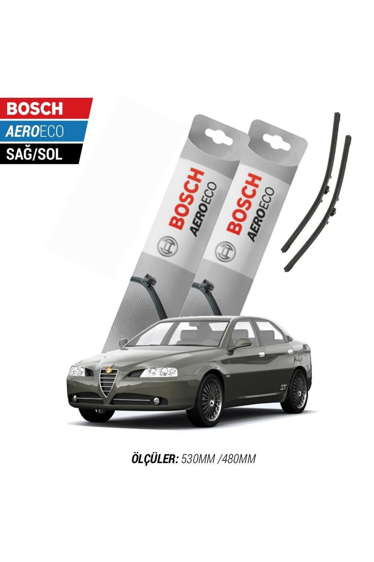 Alfa Romeo 166 2004 Model Bosch Aeroeco Muz Silecek Takımı