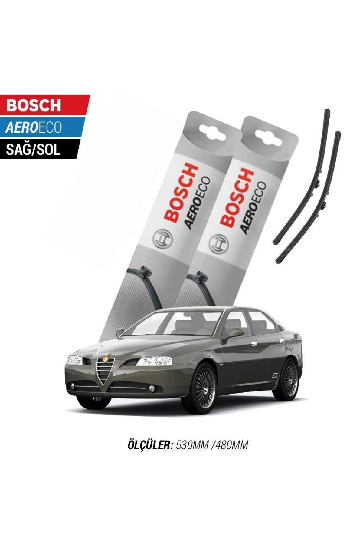 Alfa Romeo 166 2007 Model Bosch Aeroeco Muz Silecek Takımı