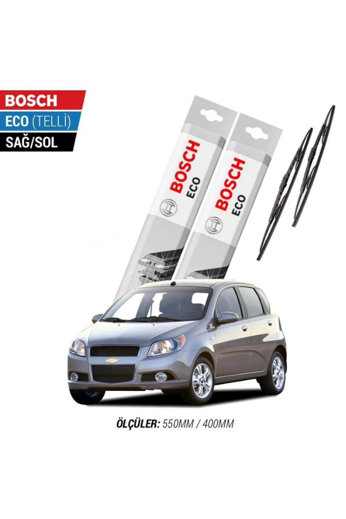 Chevrolet Aveo HB 2011 Model Silecek Takımı Bosch Eco (Telli)