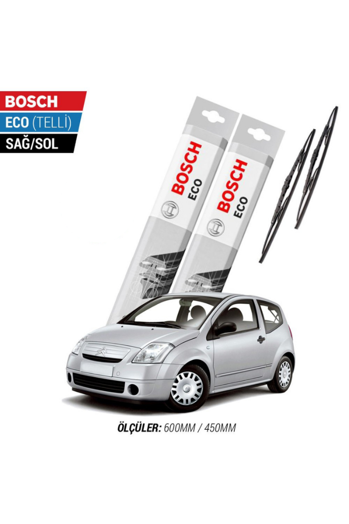 Citroen C2 2003 Model Silecek Takımı Bosch Eco (Telli)