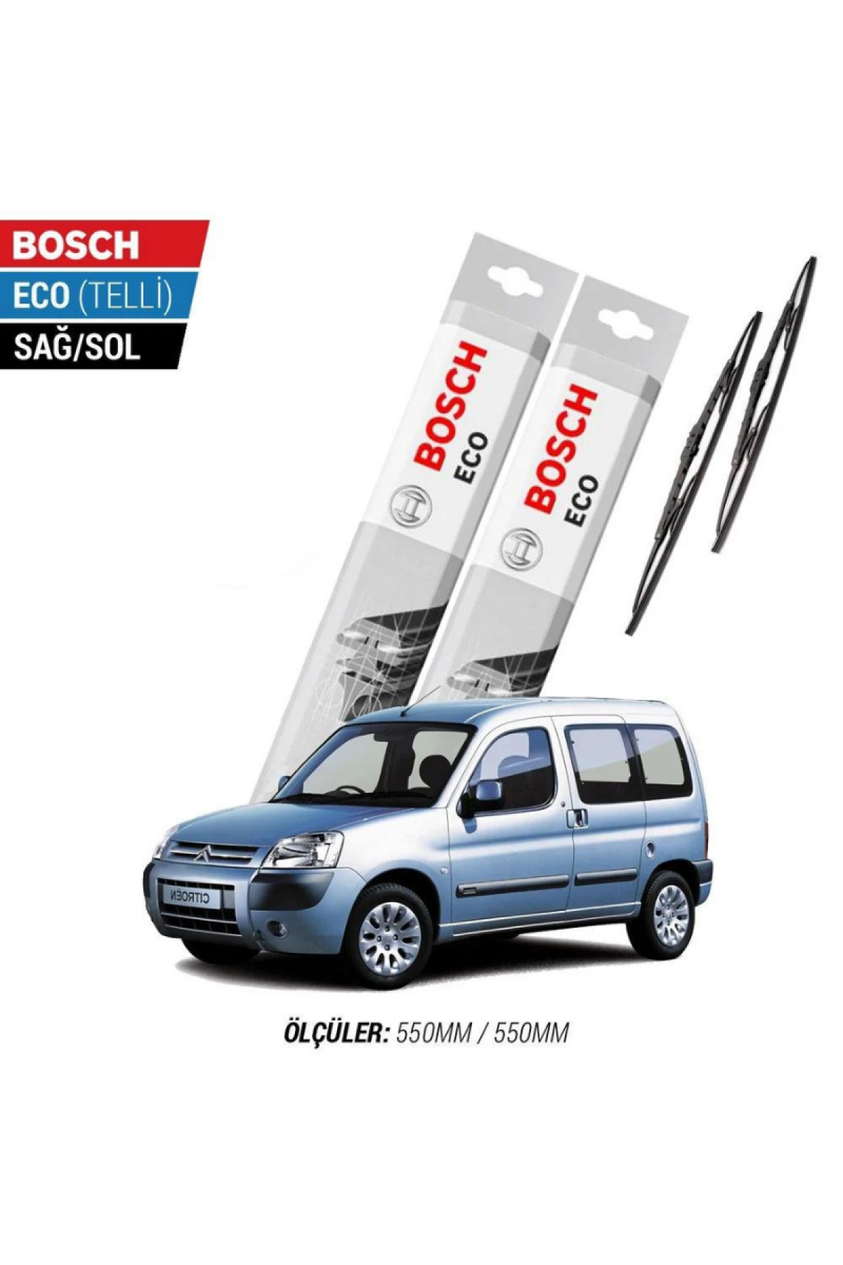 Citroen Berlingo 2004 Model Silecek Takımı Bosch Eco (Telli)
