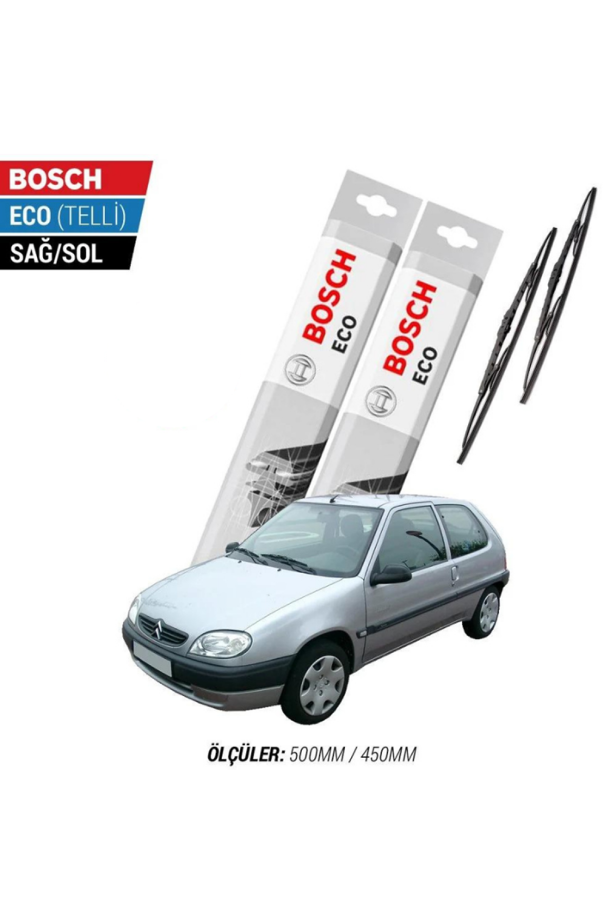 Citroen Saxo 1999 Model Silecek Takımı Bosch Eco (Telli)