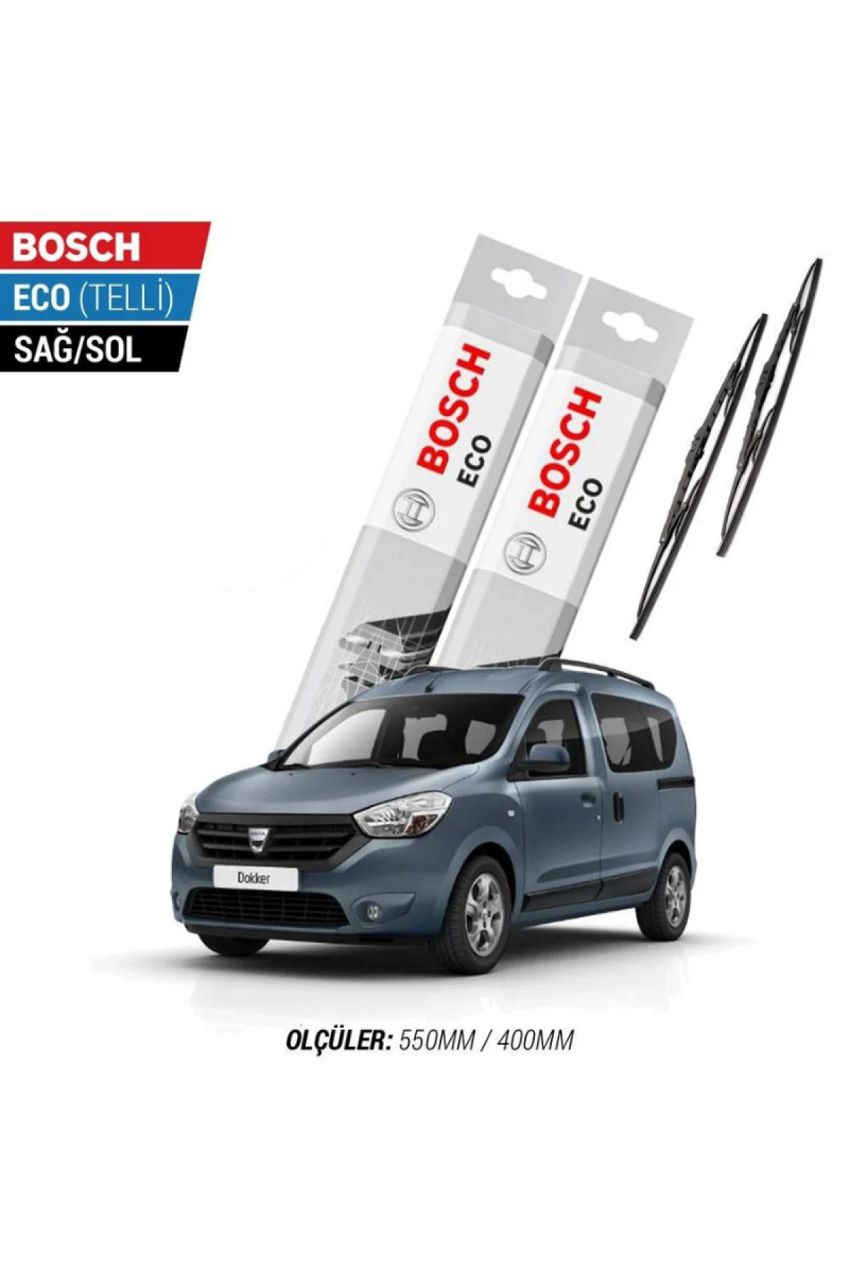 Dacia Dokker 2015 Model Silecek Takımı Bosch Eco (Telli)