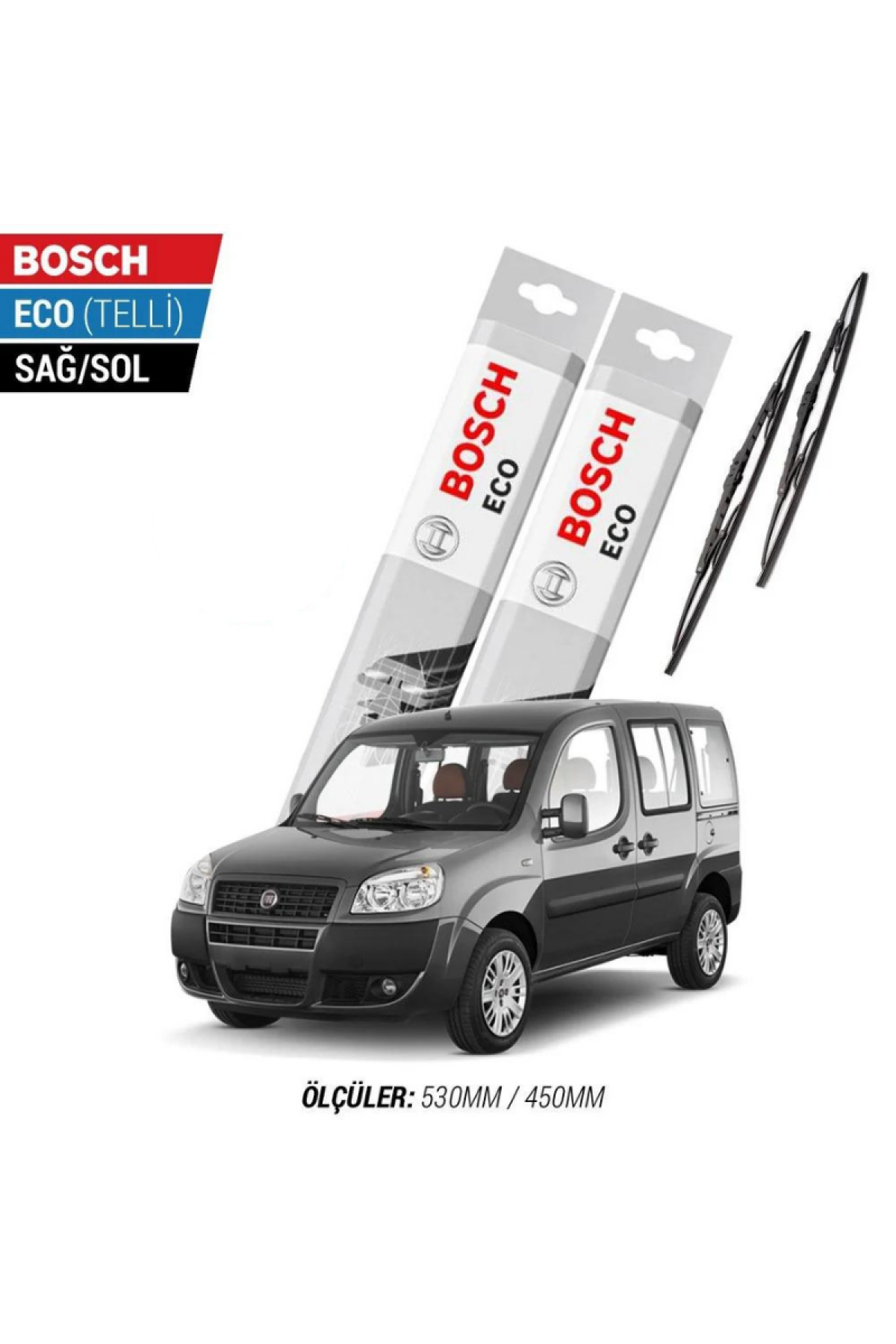 Fiat Doblo 2004 Model Silecek Takımı Bosch Eco (Telli)