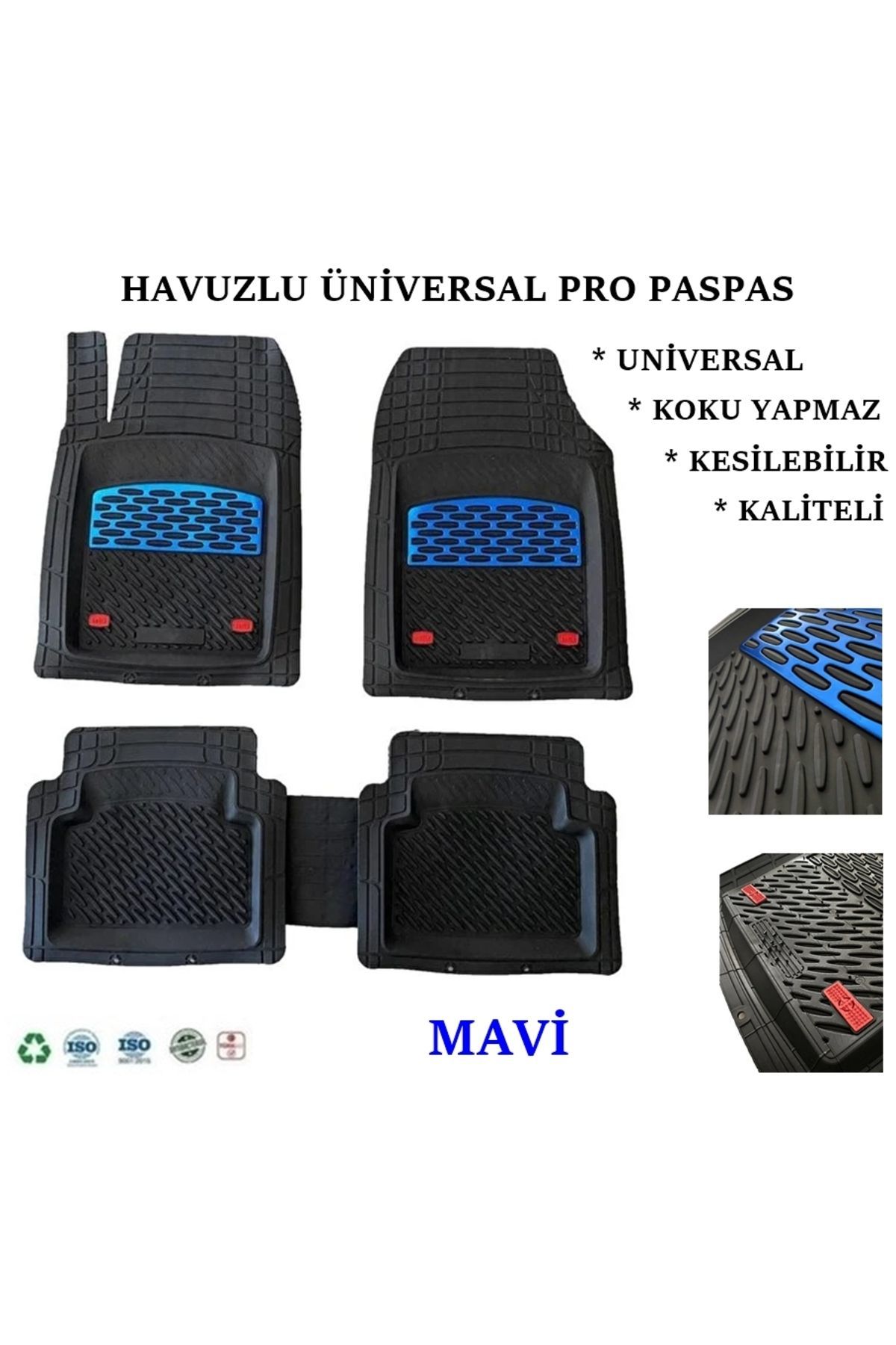 4D FUHE HAVUZLU PREMİUM OTO PASPAS MAVİ UNIVERSAL 5 PARÇA