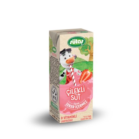 Şeker İlavesiz Çilekli Süt 180 ml