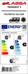 195/70R15C 104/102R TRANSWAY3 LASSA