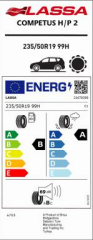 235/50R19 99H COMPETUS HP/2 LASSA