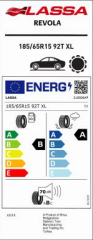 185/65R15 92T XL REVOLA LASSA
