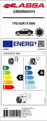 195/60R15 88H Greenways  Lassa
