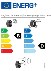 315/80R22.5 154/150L 20PR M+S KTD300 LINGLONG A.ÇEKER