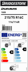 215/75R16C 116/114R DURAVIS VAN BRIDGESTONE