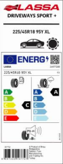 225/45R18 95Y XL DRIVEWAYS SPORT+ LASSA