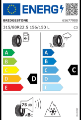 315/80R22.5 156/150L (154/150M) M+S & SFM R-DRIVE 001 BRIDGESTONE A.ÇEKER