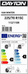 225/70R15C 112/110R Van Winter Dayton