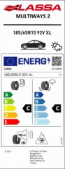 Lassa Multiways 2 185/65R15 92V XL Dört Mevsim Lastiği (Üretim Yılı 2024)