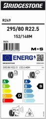 295/80R22.5 152/148M M+S & SFM R249 BRIDGESTONE A.ÖN