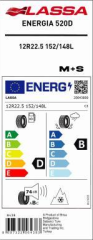 12R22.5 152/148L M+S & SFM Energia 520D  LASSA H.ÇEKER