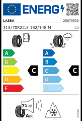 315/70R22.5 154/150L (152/148M) M+S & SFM Energia 320D LASSA A.ÇEKER