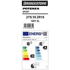 275/35R19 100Y XL POTENZA SPORT BRIDGESTONE