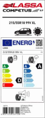 215/55R18 99V XL COMPETUS H/P LASSA