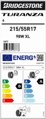 215/55R17 98W XL TURANZA 6