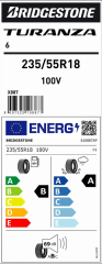 235/55R18 100V TURANZA6 BRIDGESTONE