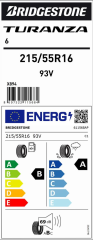 215/55R16 93V Turanza 6 Bridgestone