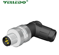 M8-M04S - M8 4 Pin Erkek 90° Açılı Konnektör - Velledq